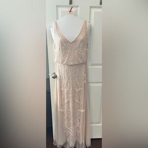 Adrianna Papell Blush Beaded Maxi Dress